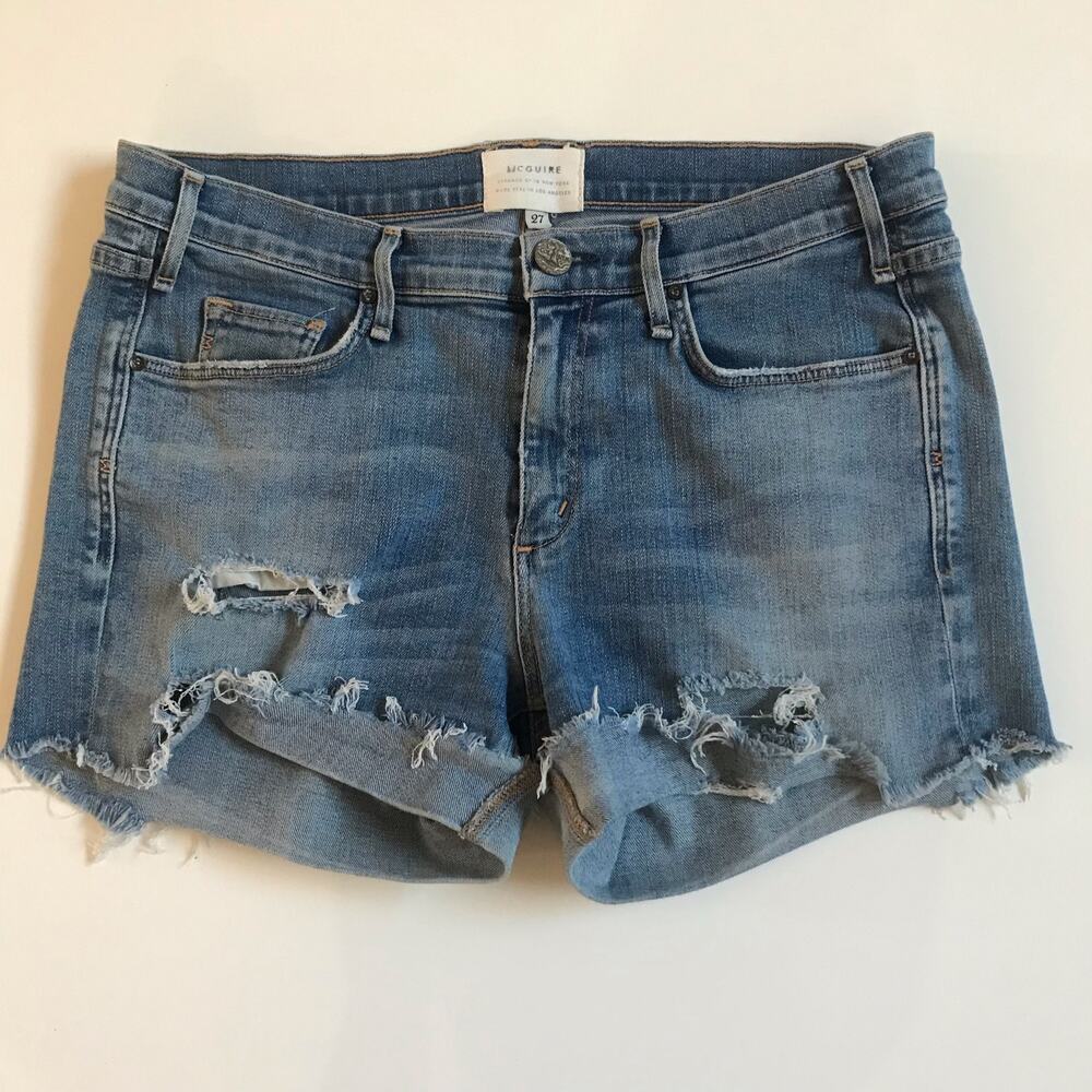 McGuire Mrs. Robinson Cut Off Distressed Jean Shorts Anthropologie Size 27 Boho